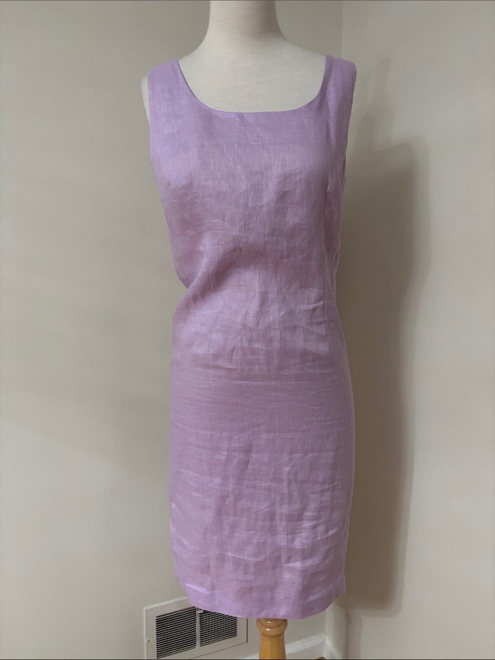 GRAMERCY by Monica Pucci Sleeveless Lilac Linen Shift Dress 4